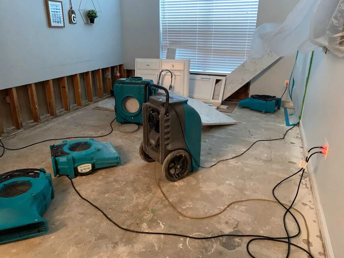 Dehumidifier in flood-cut room for Water Extraction & Removal in La Joya